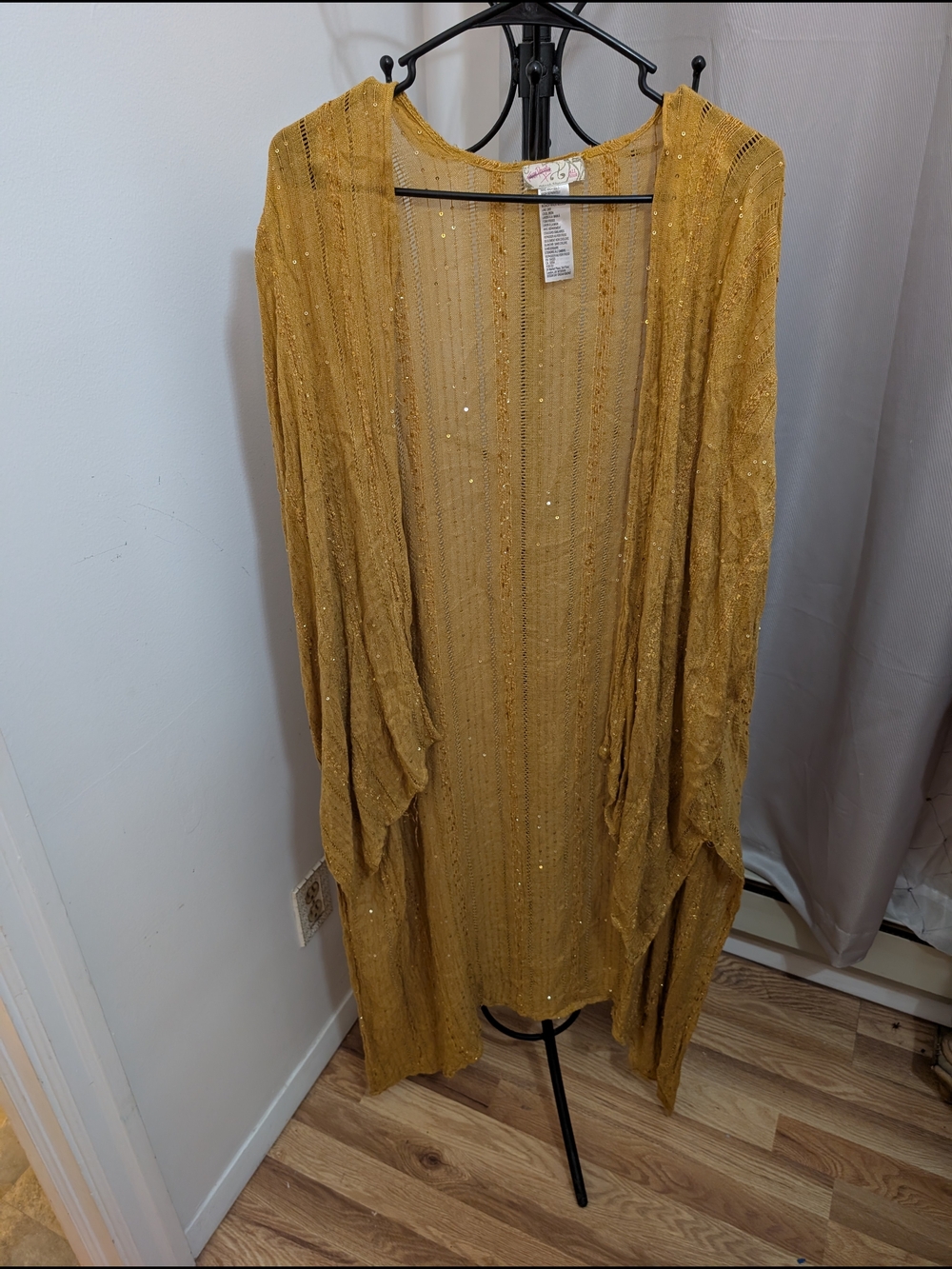 Free People Mustard Gold Openfront Tunic Cardigan